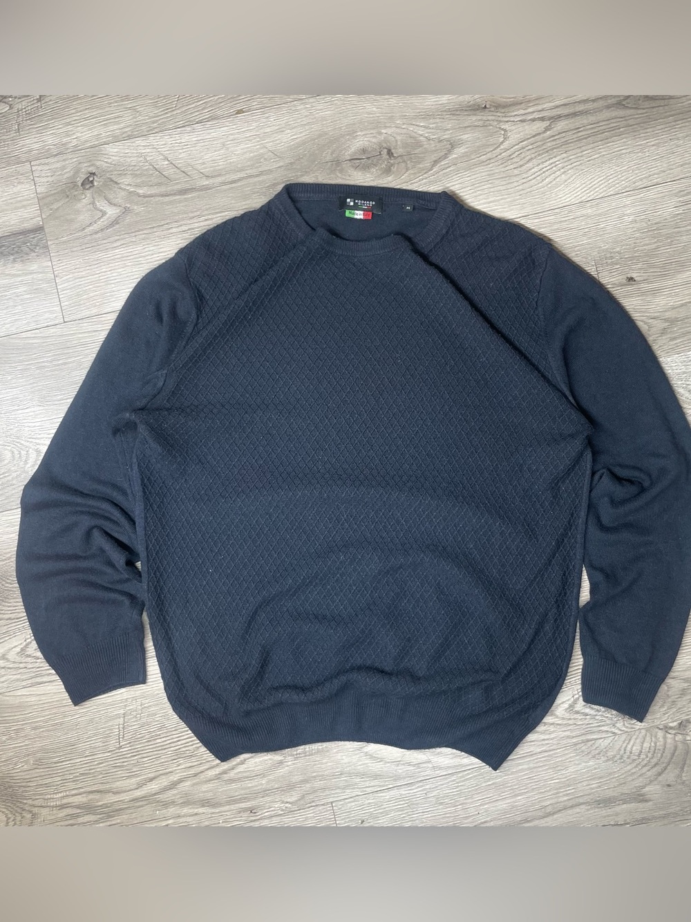 Men's Textured Crewneck Sweater wool blend